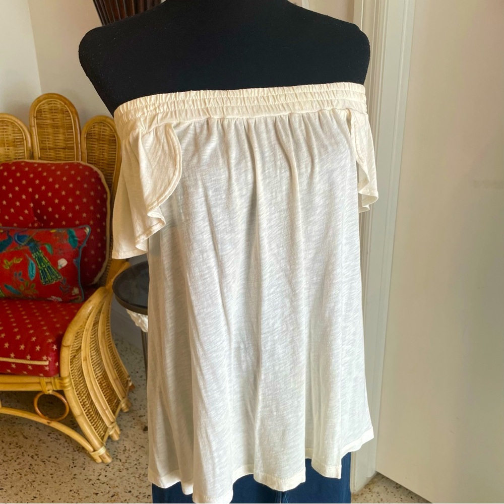 Michael Stars Off Shoulder Cream Knit Top! New! Pedal Tee! Small